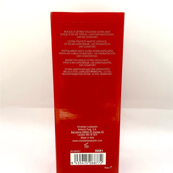 Christian Louboutin Velvet Matte Lip Colour Lipstick ~Shade 005M Red Dramadouce~ - Picture 7 of 7